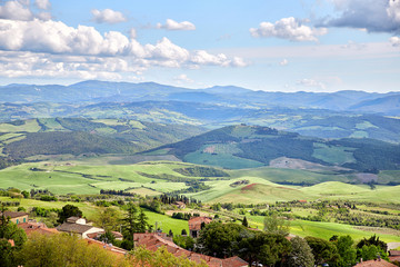 Fototapeta na wymiar Panoramic view of historic city Volterra, Italy
