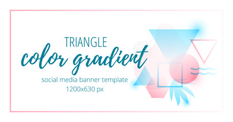 Triangle color gradient social media banner template timeline