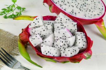 Dragon fruit, white flesh and red peel