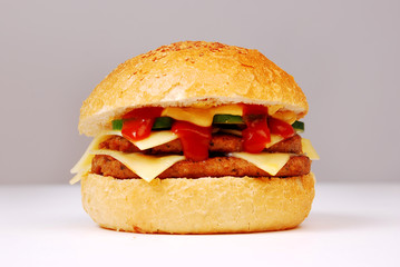 hamburger with vegetables