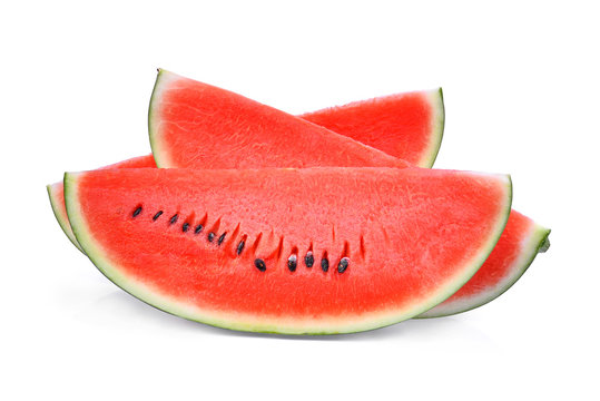 slice of fresh watermelon isolated on white background