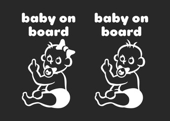 Baby on board sign illustration