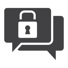 Obraz premium Encrypted Messaging line icon, security and padlock, chat vector graphics, a linear pattern on a white background, eps 10.