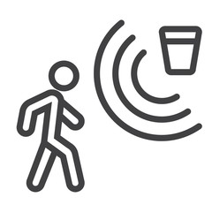 Motion detector line icon, security and guard, vector graphics, a linear pattern on a white background, eps 10.