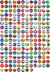 flags of countries on cricket ball