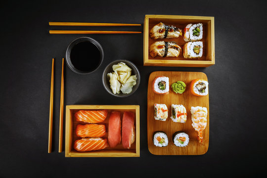 Sushi and sushi rolls