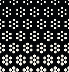 geometric seamless floral halftone vector pattern