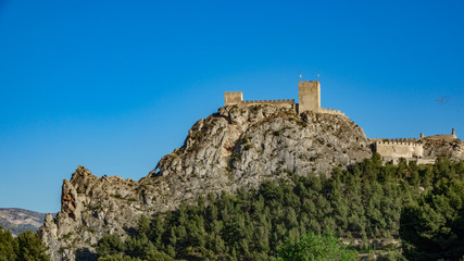 Fototapeta na wymiar The castle of Sax, a fortress over big rock in Alicante, spain