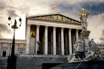 Obraz premium Budynek parlamentu Austrii w Wiedniu (Austria)