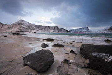 Fototapeta na wymiar Lofoten islad in the winter