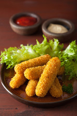 mozzarella cheese sticks with ketchup