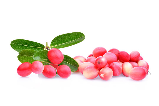 karanda or carunda tropical fruit isolated on white background