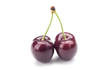 Cherries isolated on white
