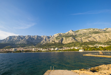 Obraz premium Beach in Makarska Rivera and Biokovo Natural Park in Croatia Europe