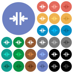 Vertical merge tool round flat multi colored icons