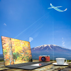 Fototapeta na wymiar 3D rendering of 5G communication with nice background