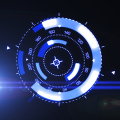 Futuristic HUD Target UX UI Interface. Graphic for tech title and background, news headline business concept. 3d illustration