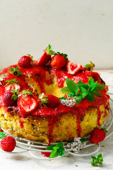 Fresh Strawberry Yogurt Cake.