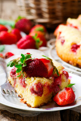 French strawberry cake.style rustic