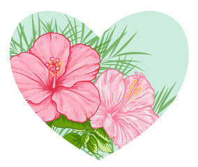 Tropical floral heart