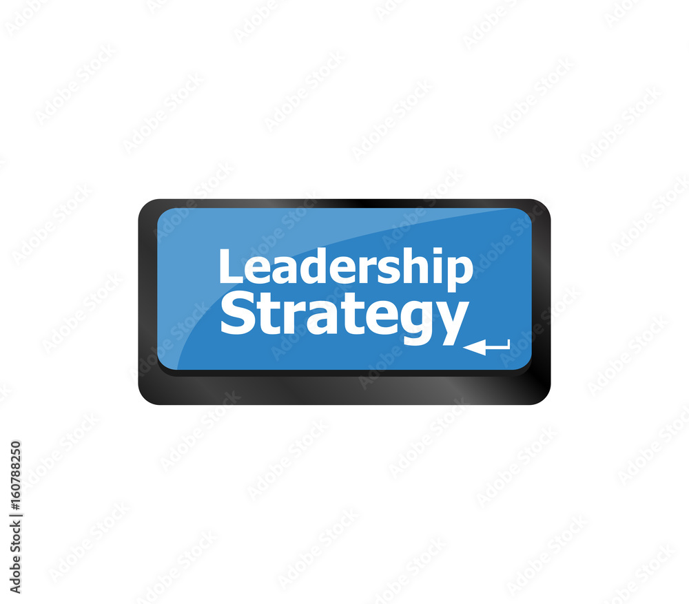 Poster computer keyboard key with leadership strategy button
