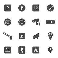 Vector black parking icons set