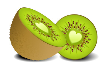 Fototapeta na wymiar Kiwi fruit heart