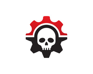 Skull Technology Logo Template Design Vector, Emblem, Design Concept, Creative Symbol, Icon