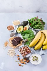 Gordijnen Assortment of healthy high magnesium sources food © aamulya