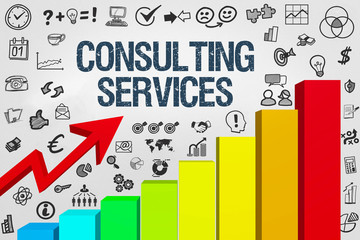 Consulting Services / Diagramm mit Symbole