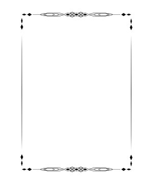 Vintage A4 size frame. Border divider for your design menu website certificate and other documents