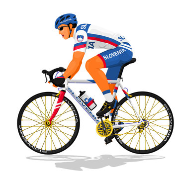 Slovenia road cyclist on transparent background

