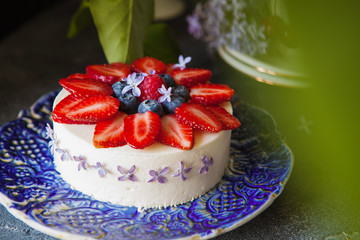 Vanillal cheesecake with strawberry