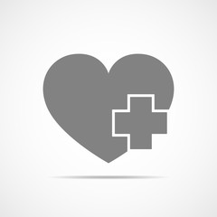 Obraz premium Heart with Medical cross. Vector illustration