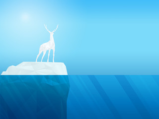deer on iceberg