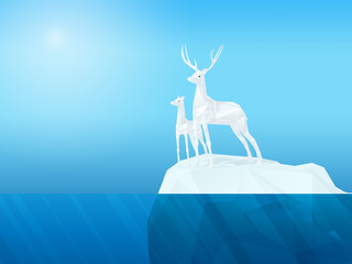 deer on iceberg