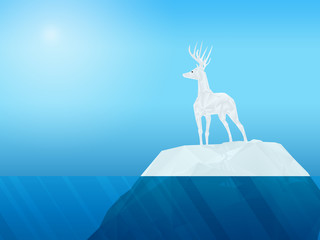 deer on iceberg