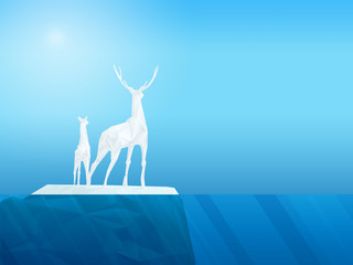 deer on iceberg