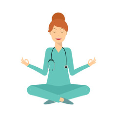 Yoga smiling doctor woman