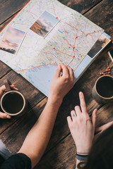 planning trip with map