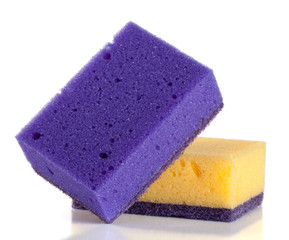 sponges for dishwashing isolated on a white background
