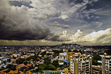 Birds eye view of Kampala skyline