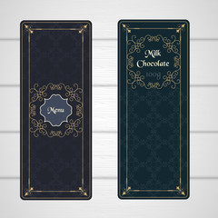 Fototapeta premium Set of vector restaurant menu western vintage style