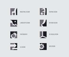 simple modern design direction icon set for education, HR, job.  vector illustration for web and print design