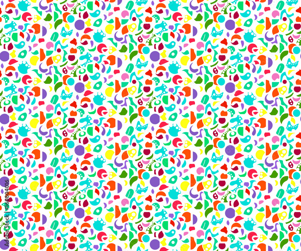 Poster colorful objects with different unusual shape
