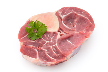 Veal steak isolated on the white background.