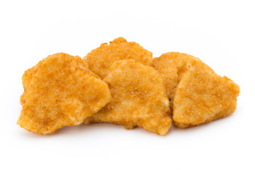 Nugget chiken on the white background.