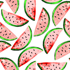 Seamless pattern watermelon watercolor.