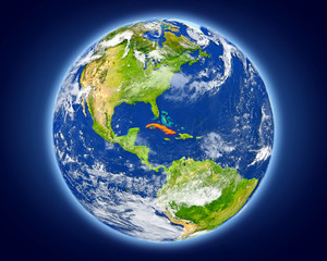 Obraz na płótnie Canvas Cuba on planet Earth