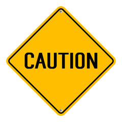 Yellow caution sign